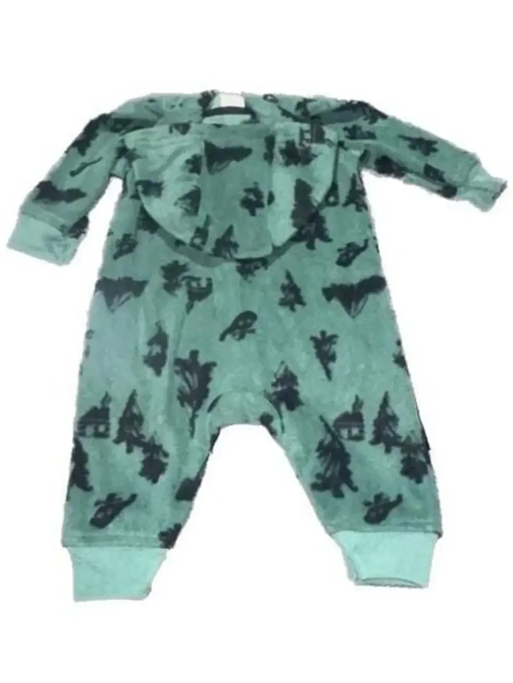 Carter's Baby Boys Hooded Fleece  Dinosaur Jumpsuit Forest Green Size 3M